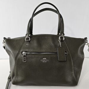 Coach Prairie Leather Satchel Pebbled Crossbody Style 79997 Olive Bag Purse